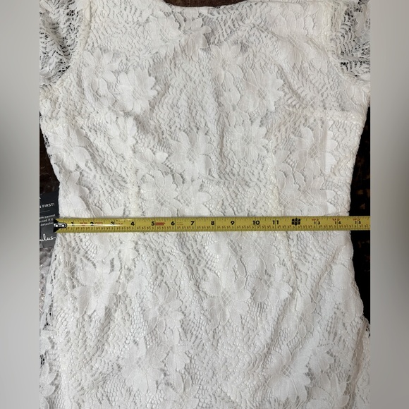 Lulus Allure 'Em In White Lace Bell Sleeve Bodycon Boho Fairycore Mini Dress - Picture 12 of 16